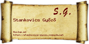 Stankovics Győző névjegykártya
